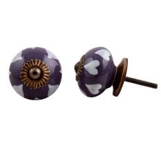 Purple Heart Floral Cabinet Knob